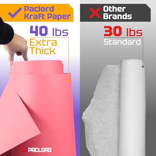 USA Made 18" x 8640" (720 ft) Pink Kraft Paper Roll, Large Size - color: Pink, size: 1 Roll