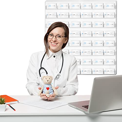 Hillban Acrylic Business Card Holder Wall Mount Office, 48 Pockets - size: 48 Pockets