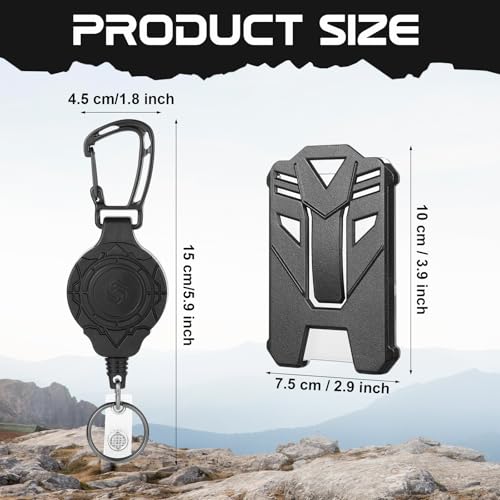 2 Pack Heavy Duty Retractable Badge Reel with ID Card Holder - style: 2 Set Heavy Duty Badge Holder
