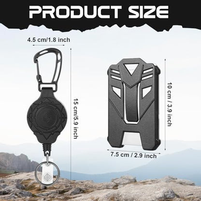 2 Pack Heavy Duty Retractable Badge Reel with ID Card Holder - style: 2 Set Heavy Duty Badge Holder