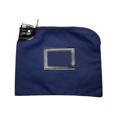Locking Canvas Cash Bag, Navy Blue, 9 x 12 Inch - color: Navy Blue