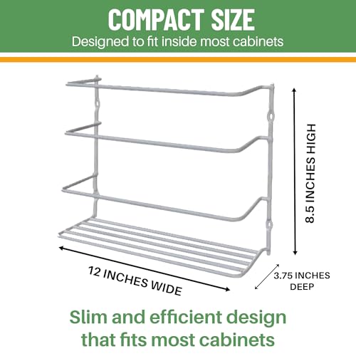 Evelots Kitchen Wrap & Food Bag Organizer Wall/Cabinet Mount, 2-Pack, White - color: White, size: 2 Pack