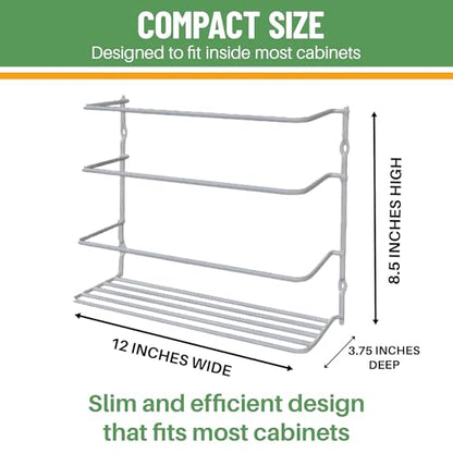 Evelots Kitchen Wrap & Food Bag Organizer Wall/Cabinet Mount, 2-Pack, White - color: White, size: 2 Pack