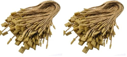 500 Pcs Hemp Twine Hang Tag String Snap Lock Pin Loop Fastener Hook Ties Easy and Fast to Attach (Pack of 2) - size: 7 inch (Pack of 2)