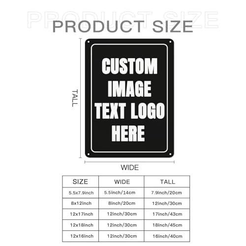 Custom Sign Personalized Metal Sign Custom Signs for Office/Wall/Garden/Indoor or Outdoor/Home Signs Design Your Logo/Text/Image-12x16Inch - size: 12"x16"