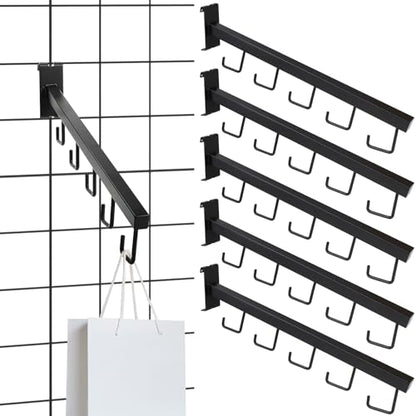 6 Pack Gridwall Waterfall Faceout with 5 Hooks, 16.5 Inch