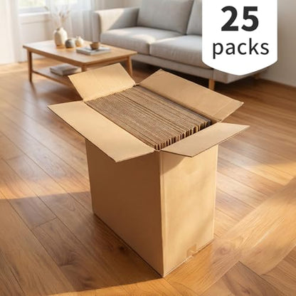 CRUGLA 12x12x4 Shipping Boxes 25 Pack, White Corrugated Cardboard Boxes with Side-Lock and Pre-Applied Double-Sided Tape, Easy Assemble Packing Mailer Boxes for Small Business Shipping - size: 12x12x4 Inch 25 Pack