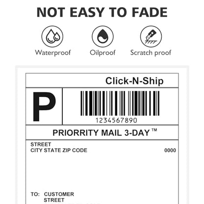 DGBDPACK 4x6 Fanfold Thermal Shipping Labels, 300 Labels Per Stack, Thick Liner & Ultra Strong Adhesive, Works with Zebra Rollo Beeprt Label Printers - size: Fanfold-300*1