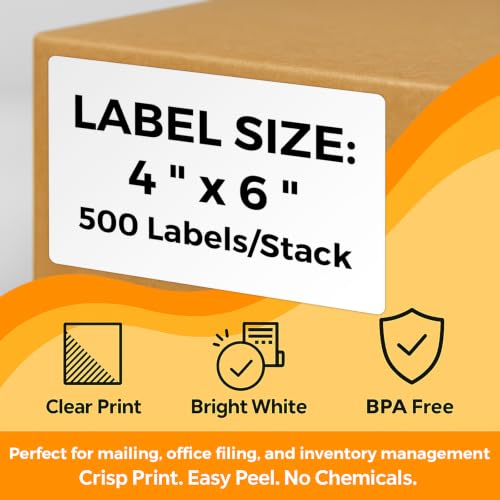 3-Proof 4" x 6" Fanfold Thermal Shipping Label, 4-Stack 2000 Labels - size: 4" x 6" - 4 Stacks ( 2000 labels ）