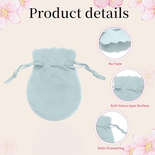 uxcell 20pcs Small Velvet Drawstring Pouch,3.5"x4.7" Jewelry Bag,Light Blue - color: Light Blue, size: 3.5" x 4.7"