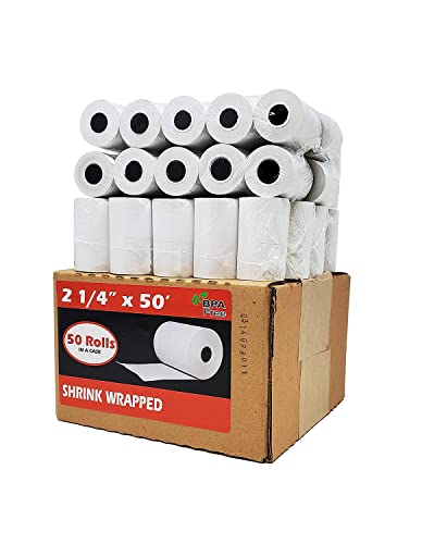 (1500 Rolls) 2 1/4 x 50 Thermal Paper Receipt Rolls 55 GSM Premium Quality German Paper fits all Credit Card Terminals VX520, ICT220 ICT250 BPA Free from BuyRegisterRolls - size: 30 Cases - 1500 Rolls, style: 2 1/4" x 50' Thermal