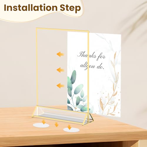 Gold Frames 8X10 Acrylic Sign Holder Double-Sided Picture Frames