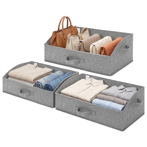 GRANNY SAYS Trapezoid Closet Storage Bins, Large, Dark Gray, 3-Pack - color: Dark Gray, size: 19¾"L x 11"W x 7¾"H