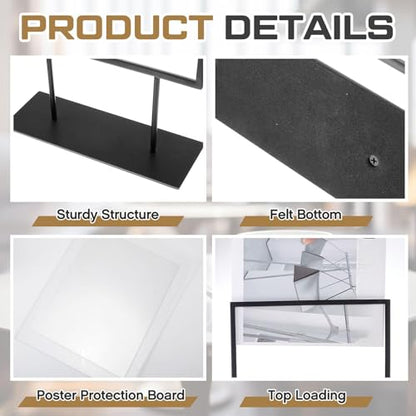 Zhengmy 1 Pack Tabletop Metal Sign Holder, 11"x8.5" - Landscape, Black - color: Black, size: 11"x8.5" - Landscape