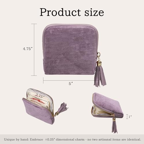 Stratalife Small Travel Jewelry Case, Velvet Storgae Pouch - color: Purple