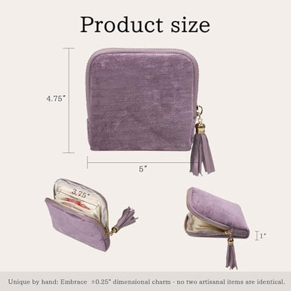 Stratalife Small Travel Jewelry Case, Velvet Storgae Pouch - color: Purple