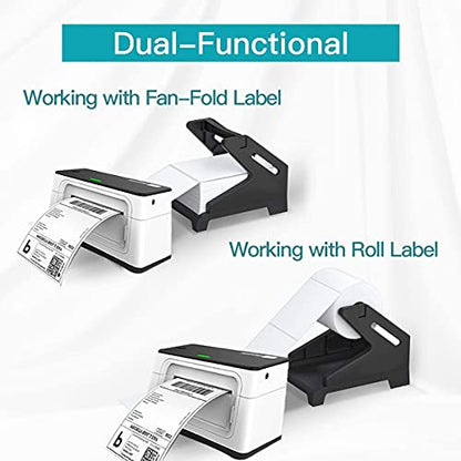 Thermal Shipping Label Holder, 4x6 Label Holder for Rolls and Fanfold Labels, Thermal Roll Holder to Desktop Label Printer (Black)