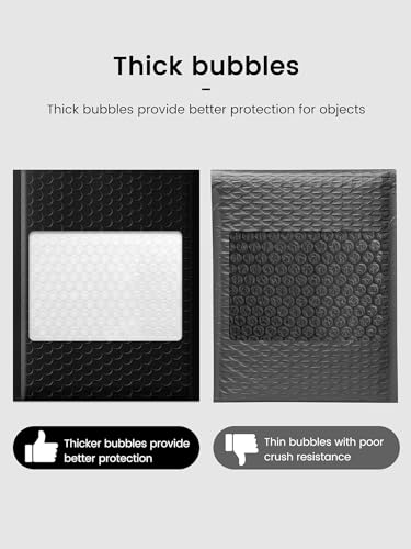GSSUSA Black Bubble Mailers 6x10" 500 Pack Padded Envelopes Self Seal - color: Black, size: 6x10 500PC