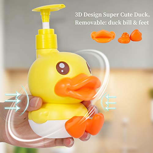 Plastic Cute Duck Soap Dispenser for Kid or Children with Pump - color: Yellow