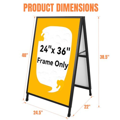 A Frame Sign 24x36, Heavy Duty Double-Sided Metal Sidewalk Sign, Frame Only - size: 1 Pack