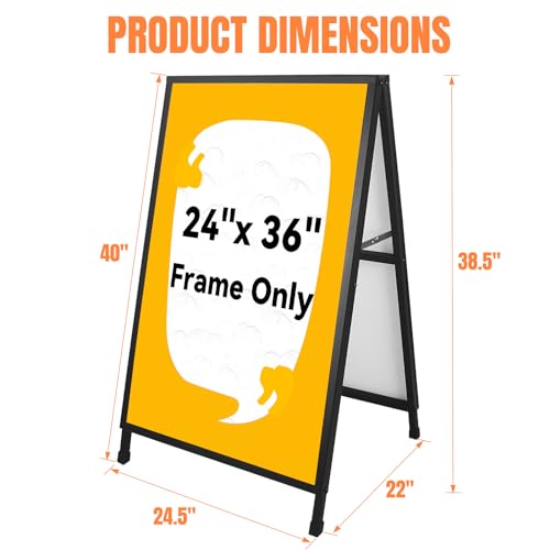 A Frame Sign 24x36, 2 Pack Heavy Duty Double-Sided Sidewalk Sign Frame Only - size: 2 Pack