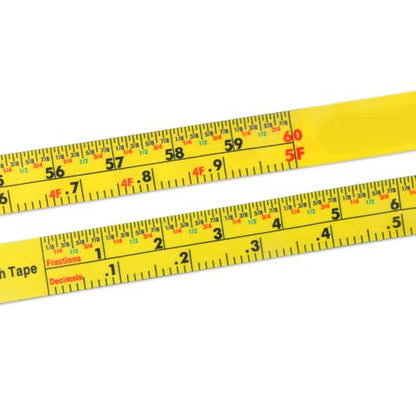 60'' Fractional Inch and Decimal Engineer Scale Cloth Tape Measure