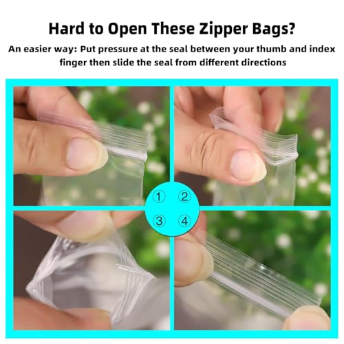 Clear Mini Plastic Zip Bags 1.5" x 2" by JINYONBAG, 400pcs Reusable Baggies for Pills, Jewelry, Coins, Candy - color: 400 Pask, size: 1.5” X 2”