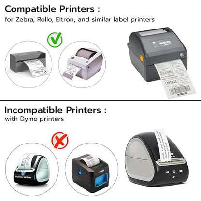 4” x 6” Direct Thermal Labels – 500 Labels (1 Roll, 500 per Roll) Water & Oil Resistant, Permanent Adhesive – Compatible with Zebra, Rollo & Similar Printers (Not for DYMO) (10 Rolls) - size: 10 Rolls
