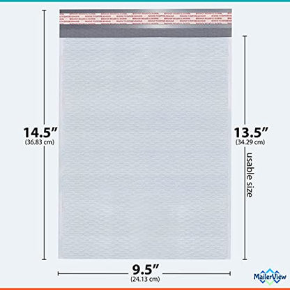 Bubble Mailers 9.5x14.5, Self Seal Poly Padded Envelopes #4, 100 Pack Bulk - color: White, size: 9.5"x14.5" / 100 Pack