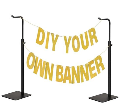 pickpiff 2-Pack Adjustable Table Banner Stands & Purse Holders, Black - color: Black, size: 2 Pack