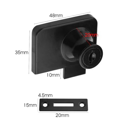 TOVOT Glass Cabinet Locks with Same Keys Double Opening Glass-Door Locks for Display Cabinet Showcase (1, Black) - color: Black