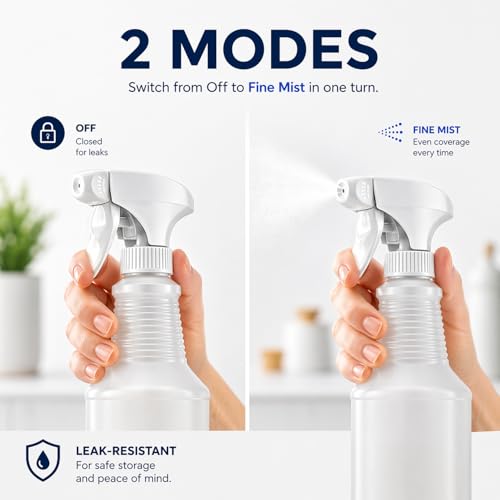 Bar5F 24 oz Empty Bleach-Resistant Trigger Spray Bottles, 3-Pack