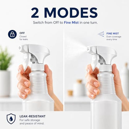 Bar5F 24 oz Empty Bleach-Resistant Trigger Spray Bottles, 3-Pack