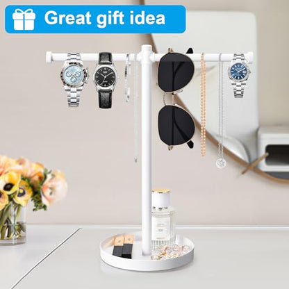 bodkar Jewelry Necklace Holder Organizer,12.9" Sturdy Metal Jewelry Stand - color: White