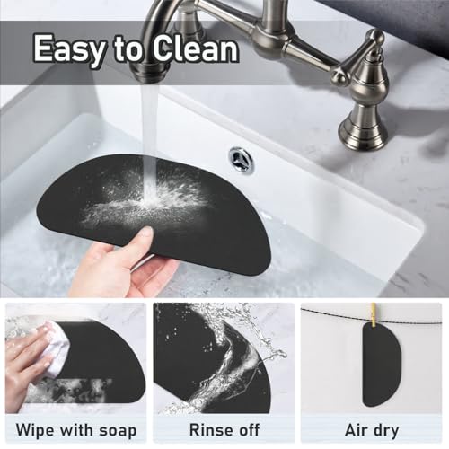 LOPNUR 2 Pack Refrigerator Drip Tray Catcher, 8.3"x3.7" Semi-Circle, Black - color: Black, size: Semi Circle - 8.3"x3.7"