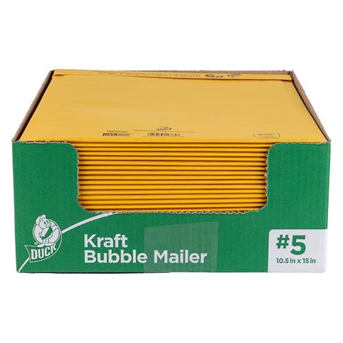 Duck Brand #5 Kraft Bubble Mailer, Manila, 10.5 inch x 15 inch, 25 Pack - size: 10.5" x 15"