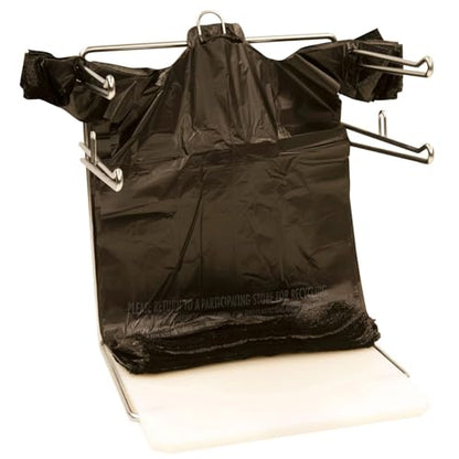 Made in USA Black Plastic T-Shirt Carry Out Bags, 11.5" x 6.5" x 22", Heavy Duty .491 mil Retail Shopping Bags, 1000 Count
