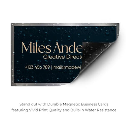 24/48/96 Pack, 3.5"x2" Personalized Magnetic Business Cards, Custom Magnets for Business, Branding and Advertising, 30 Mil Customizable Fridge Magnet Cards with Image, Logo and Text, Design 5 - color: Design 5