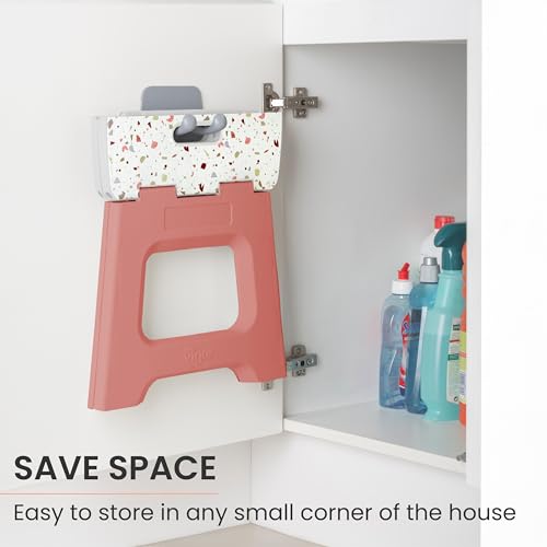 Vigar Compact Step Stool Foldable, 12-1/2-Inch, Terrazzo Top - color: Terrazo, size: 12-1/2-Inches