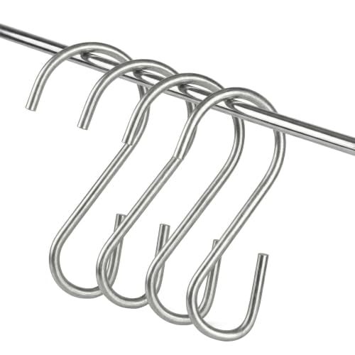 Clip Strip 100 Pack S Hooks for Hanging Displays in Retail, 1.8125" L, Open Ended Version, Use at Home Hanging Jewelry, Kitchenware, Keys, SH-50