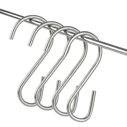 Clip Strip 100 Pack S Hooks for Hanging Displays in Retail, 1.8125" L, Open Ended Version, Use at Home Hanging Jewelry, Kitchenware, Keys, SH-50