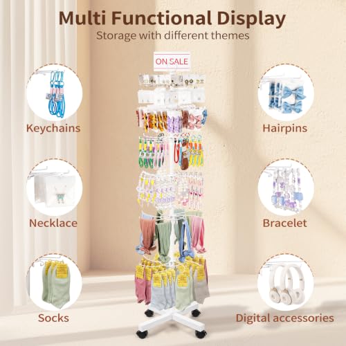 Flenpptly Retail Display Stand, 7-Tier Rotating Display Rack, White - color: 7-Tier White