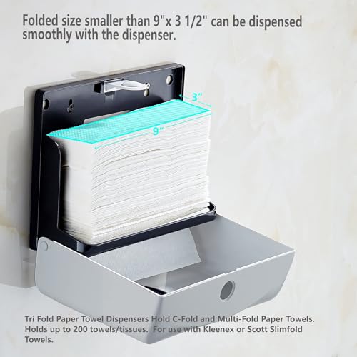 Modunful Compact Folded Paper Towel Dispenser Wall Mount Keyless for Home - color: D-212 White
