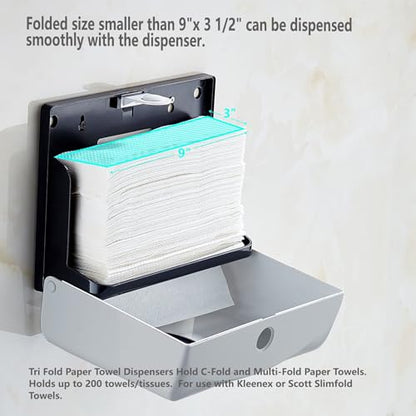 Modunful Compact Folded Paper Towel Dispenser Wall Mount Keyless for Home - color: D-212 White
