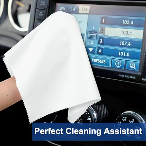 Frienda 12 Pack Large Glass Cleaning Cloth, White - color: White
