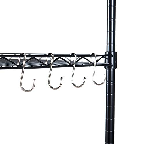5-Tier Shelf, Adjustable Wire Metal Rack Shelving, Heavy Duty Standing Storage Shelves, Garage, Kitchen, Office, Bathroom, Shelfs Easy Assembly, 24" W x 13" D x 59" H, Black - color: Black, size: 5-tier 23.62"W x 12.6"D x 59.06"H