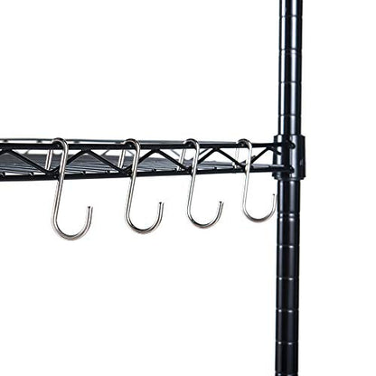 5-Tier Shelf, Adjustable Wire Metal Rack Shelving, Heavy Duty Standing Storage Shelves, Garage, Kitchen, Office, Bathroom, Shelfs Easy Assembly, 24" W x 13" D x 59" H, Black - color: Black, size: 5-tier 23.62"W x 12.6"D x 59.06"H
