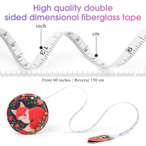 Retractable Mini Leather Tape Measure, Auto Retract Red Fox - color: Red Fox
