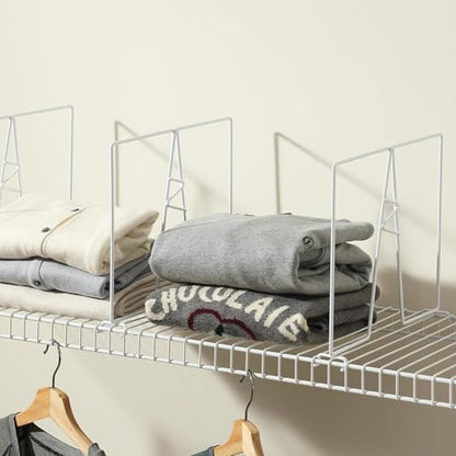 8-Pack Wire Shelf Dividers, 4-Pack Wire Extra Shelf for Wire Shelf Organizer