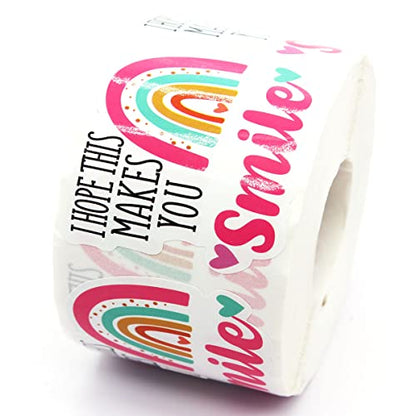 I Hope This Makes You Smile Stickers,Cute Smile Small Business Sticker for Mail Envelopes Package Packing 500 Labels Per Roll - color: I Hope This Makes You Smile Stickers